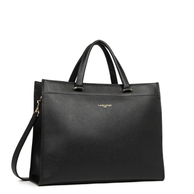 grand sac cabas épaule - foulonné double #couleur_noir-in-nude