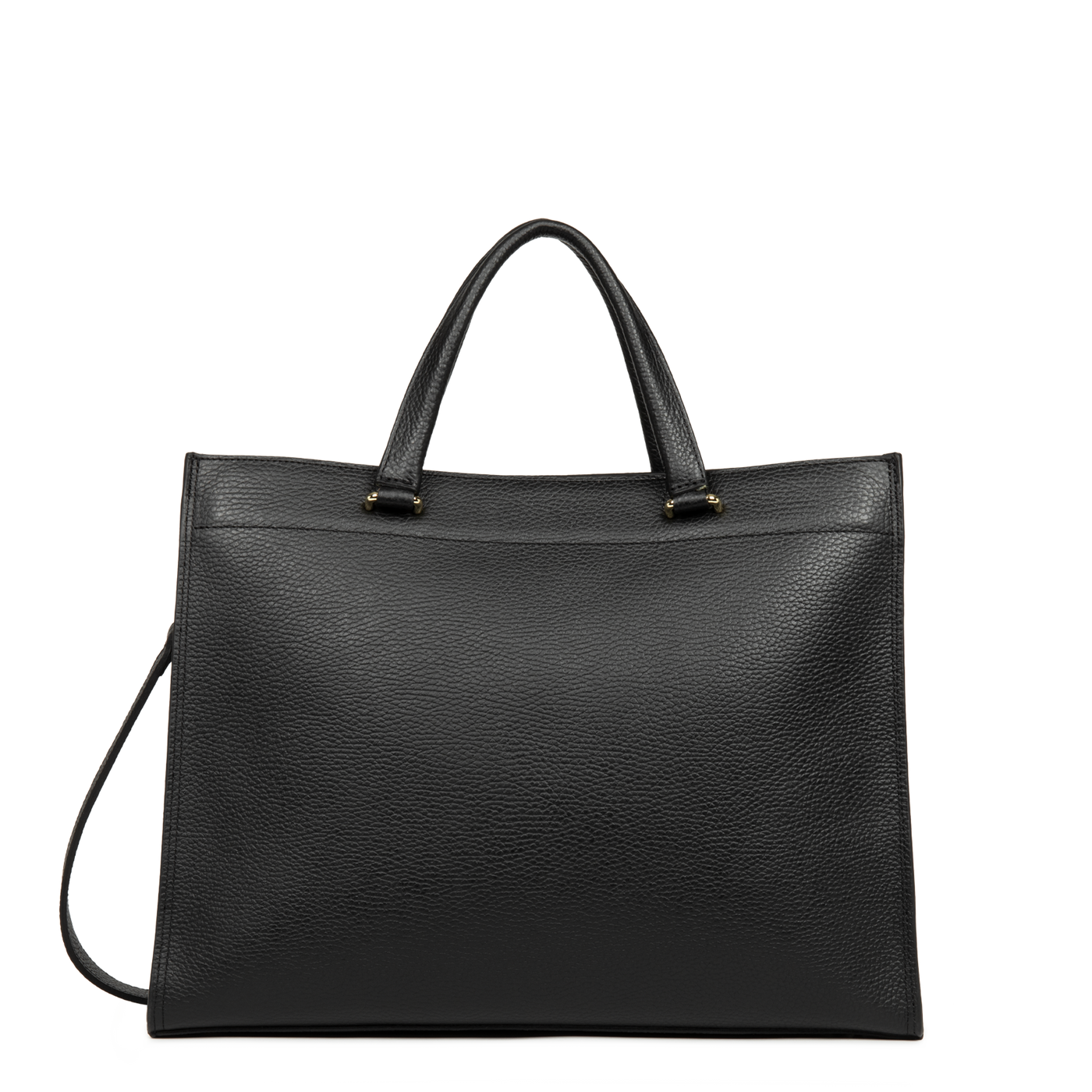 grand sac cabas épaule - foulonné double #couleur_noir-in-nude