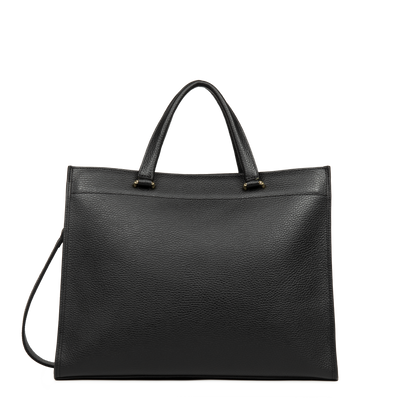 grand sac cabas épaule - foulonné double #couleur_noir-in-nude