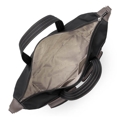 grand sac cabas main - basic sport #couleur_noir-taupe-galet