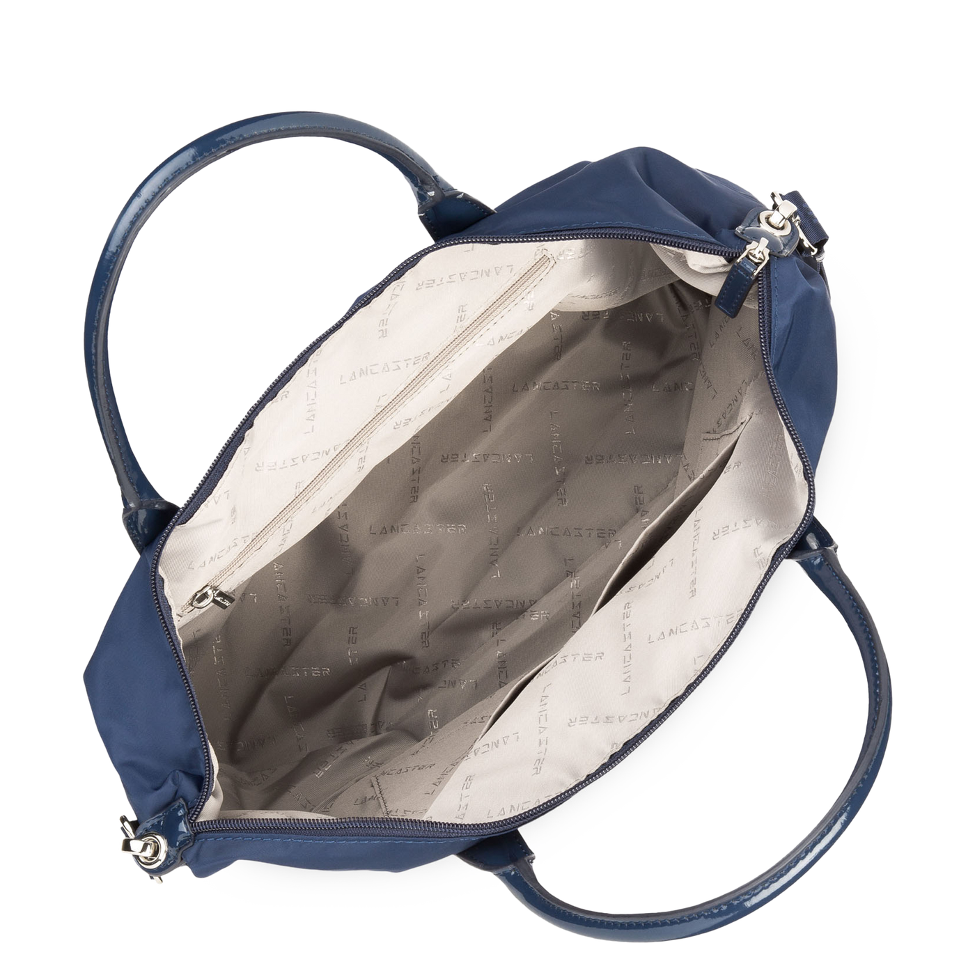 grand sac cabas main - basic verni #couleur_bleu-fonc