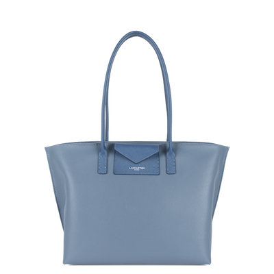 grand sac cabas épaule - maya #couleur_bleu-cendre