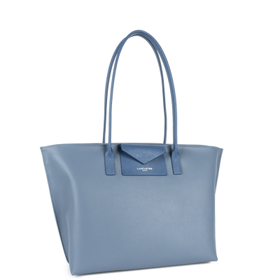 grand sac cabas épaule - maya #couleur_bleu-cendre