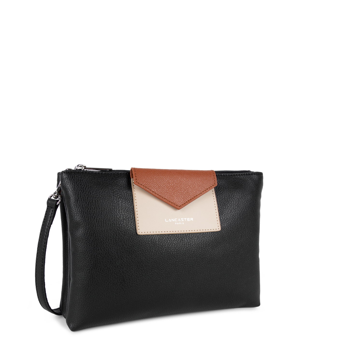 double pochette - maya #couleur_noir-galet-ros-cognac