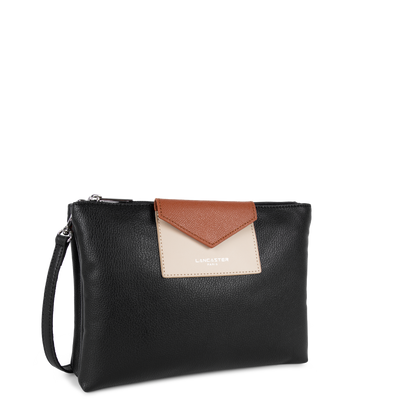 double pochette - maya #couleur_noir-galet-ros-cognac