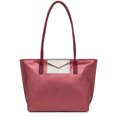 sac cabas épaule - maya #couleur_grenat-or-rose-raisin