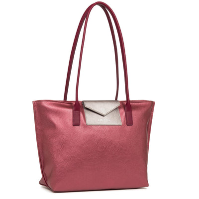 sac cabas épaule - maya #couleur_grenat-or-rose-raisin