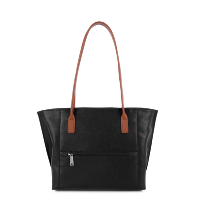 sac cabas épaule - maya #couleur_noir-galet-ros-cognac