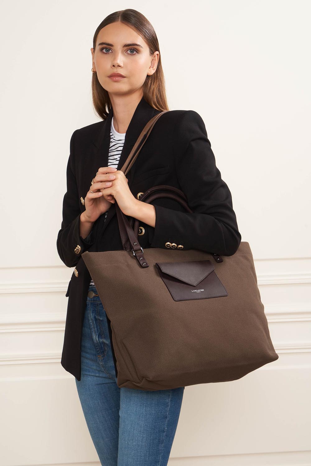 très grand sac cabas épaule - canvas conscious 