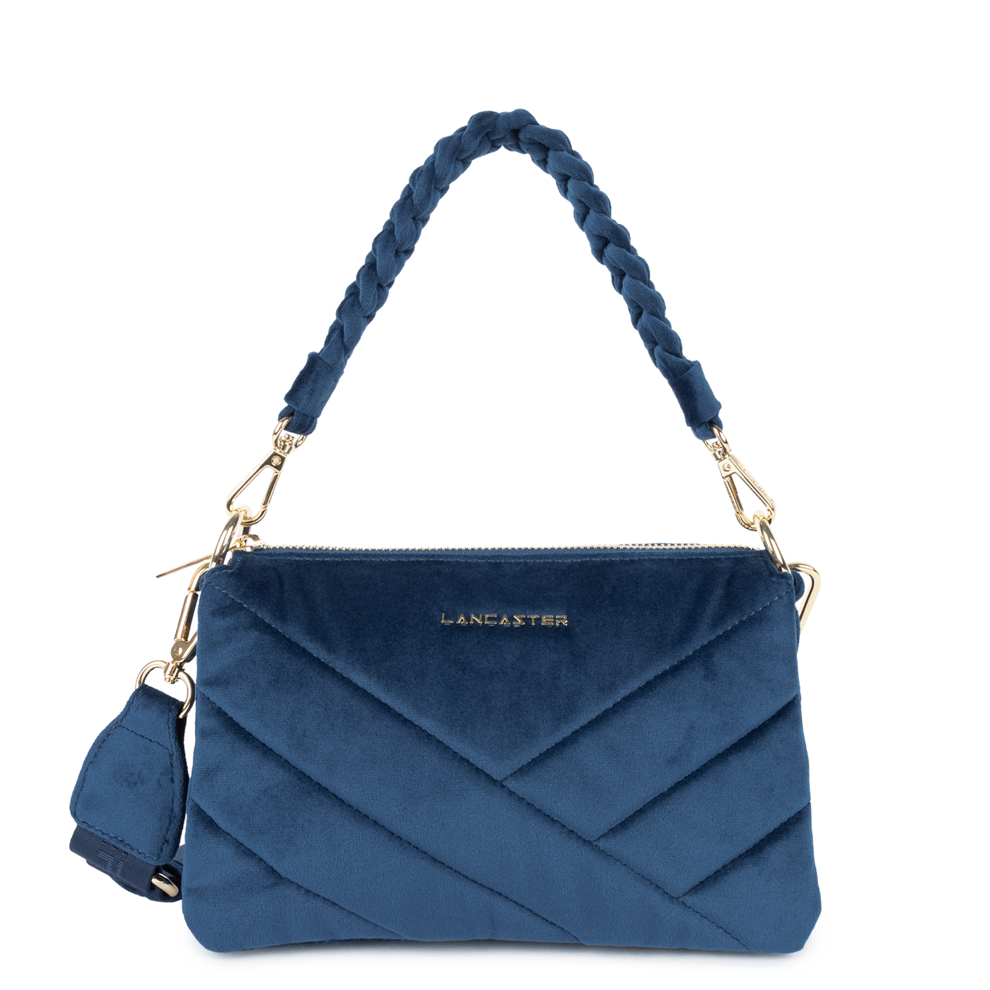 pochette - velvet matelassé #couleur_bleu