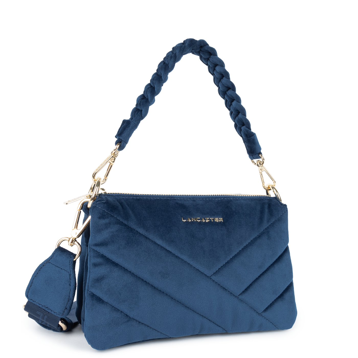 pochette - velvet matelassé #couleur_bleu