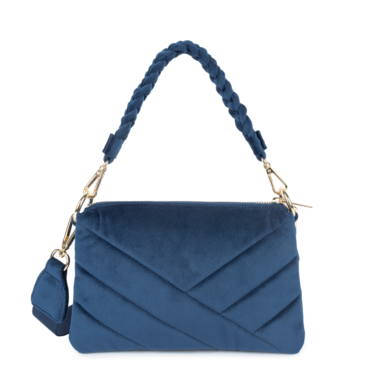 pochette - velvet matelassé #couleur_bleu