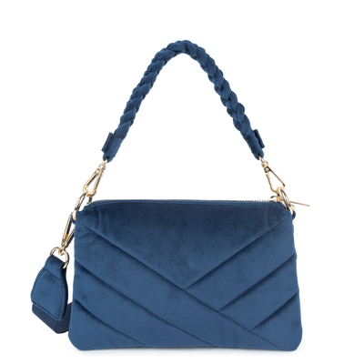 pochette - velvet matelassé #couleur_bleu