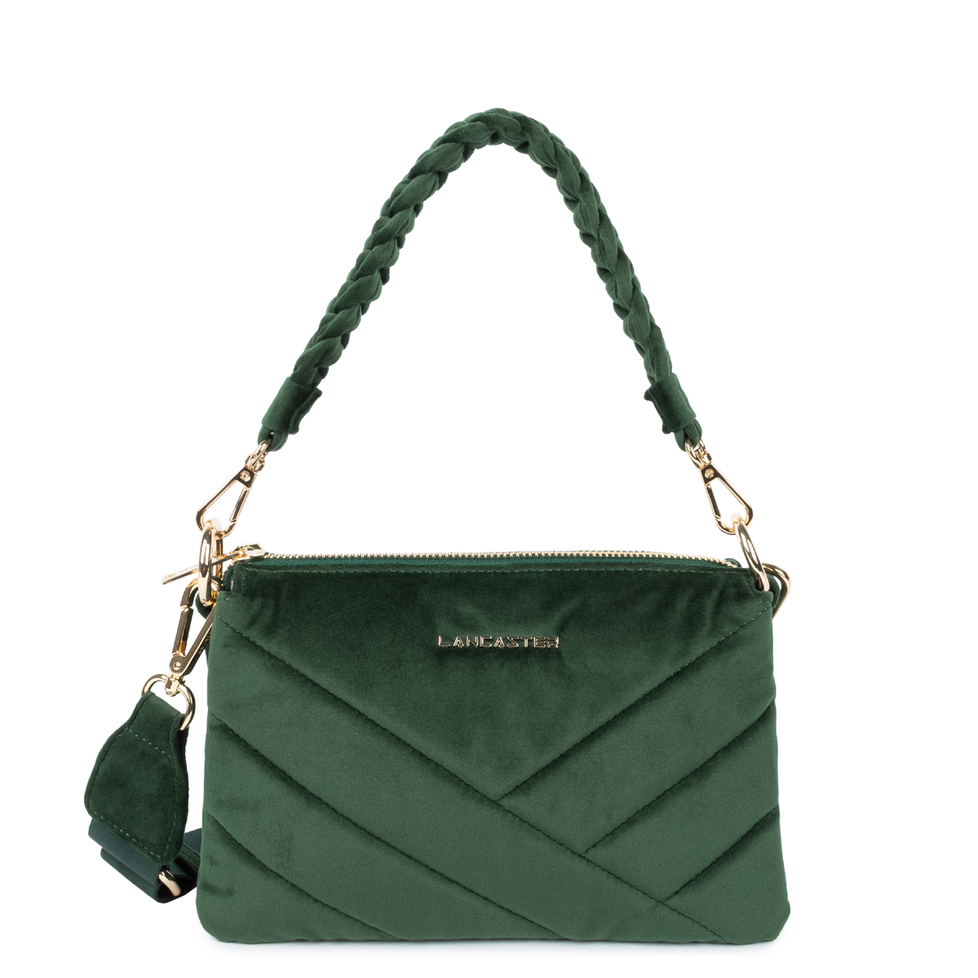 pochette - velvet matelassé #couleur_vert-fonc