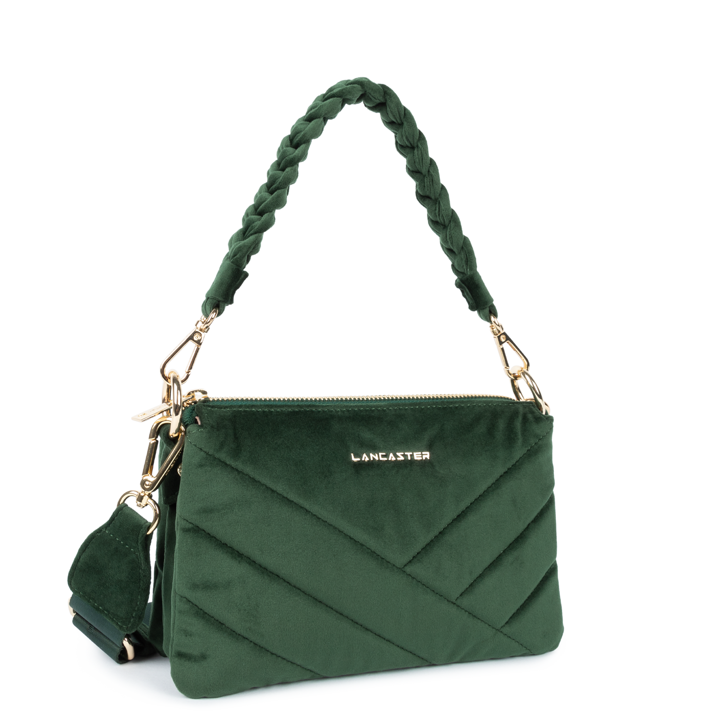 pochette - velvet matelassé #couleur_vert-fonc