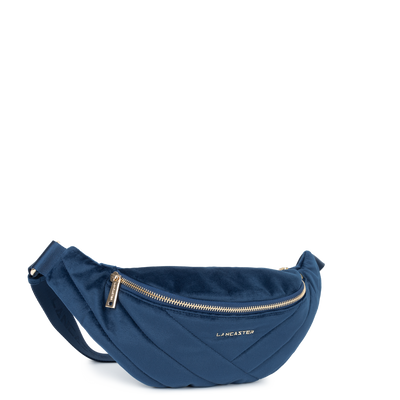 sac banane - velvet matelassé #couleur_bleu