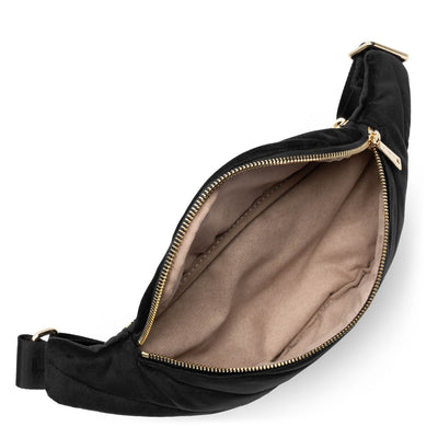 sac banane - velvet matelassé #couleur_noir