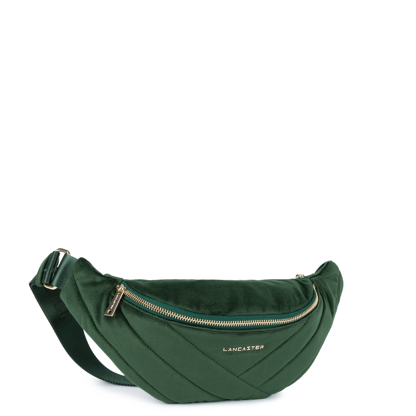 sac banane - velvet matelassé #couleur_vert-fonc