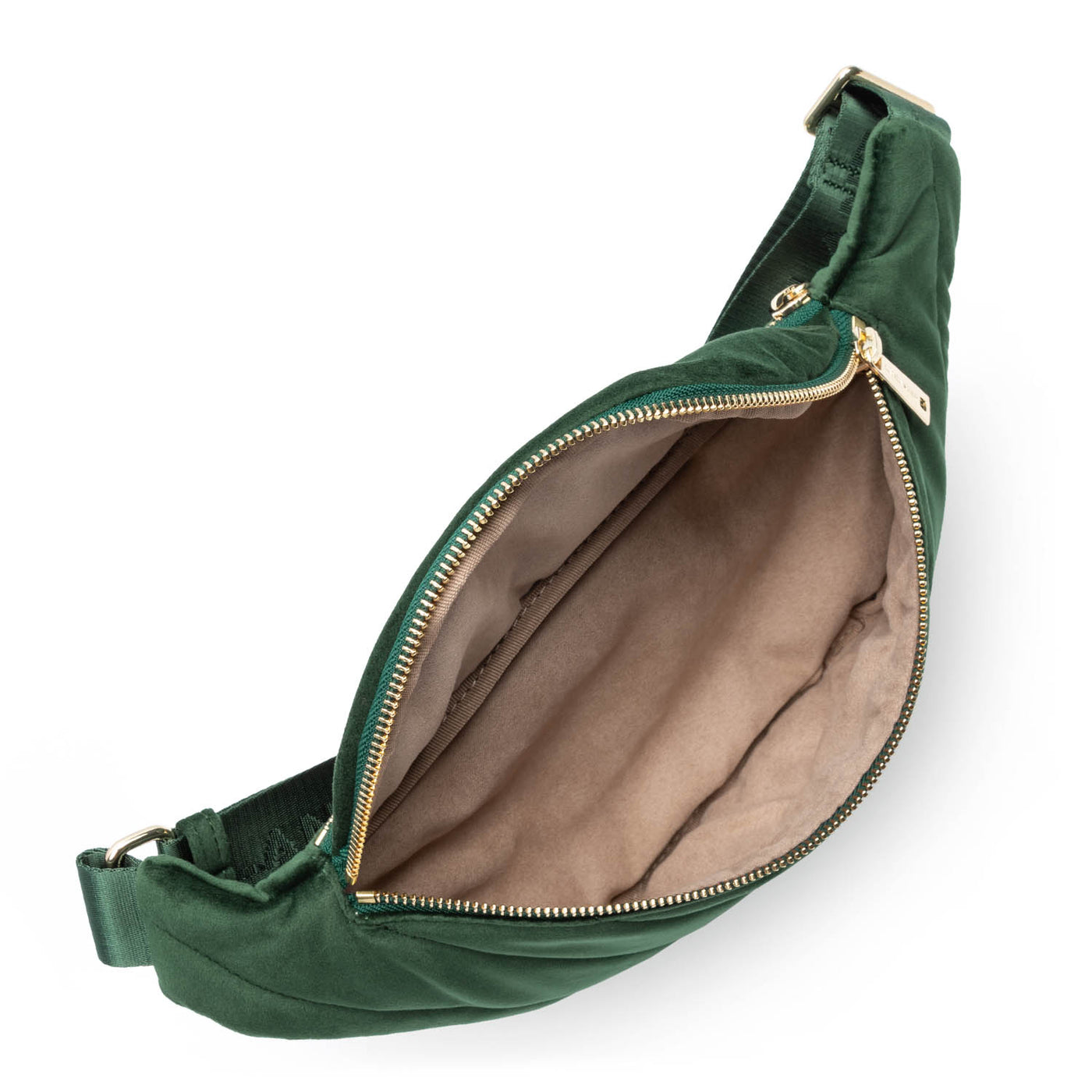 sac banane - velvet matelassé #couleur_vert-fonc