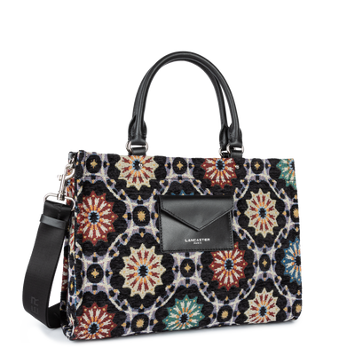 sac cabas main - mosaique #couleur_noir-multi