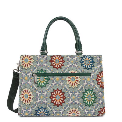 sac cabas main - mosaique #couleur_vert-multi