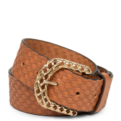 ceinture - ceinture cuir végétal femme #couleur_cognac