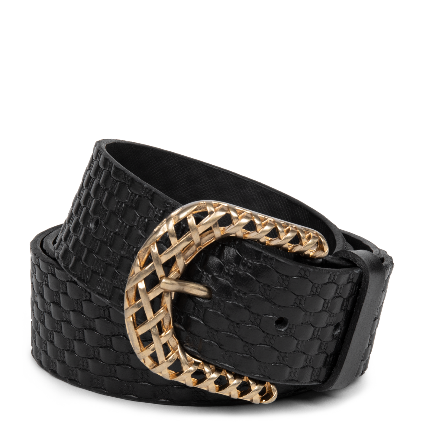 ceinture - ceinture cuir végétal femme #couleur_noir