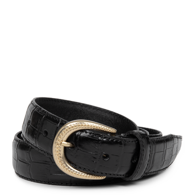 ceinture - ceinture cuir croco femme #couleur_noir-croco