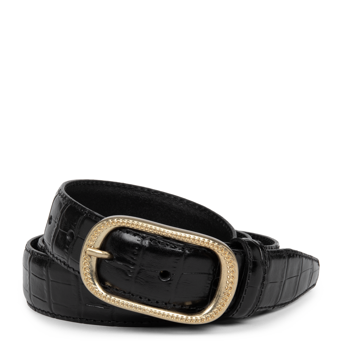 ceinture - ceinture cuir croco femme #couleur_noir-croco