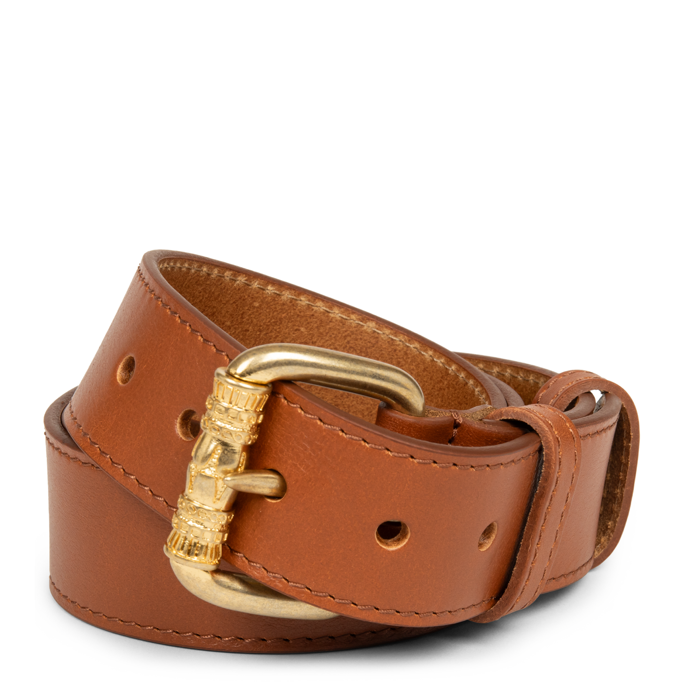 Ceinture - Ceinture Cuir Lisse Femme #couleur_camel