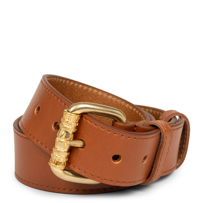 Ceinture - Ceinture Cuir Lisse Femme #couleur_camel