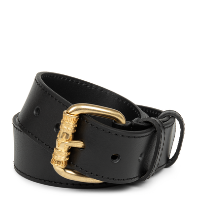 Ceinture - Ceinture Cuir Lisse Femme #couleur_noir