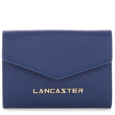 porte-monnaie - saffiano signature #couleur_bleu-fonc