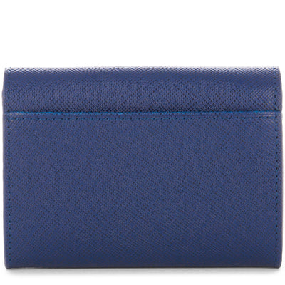 porte-monnaie - saffiano signature #couleur_bleu-fonc