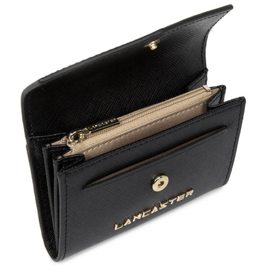 porte-monnaie - saffiano signature #couleur_noir