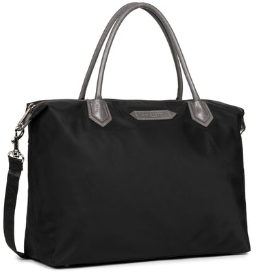 sac cabas main - basic sport #couleur_noir-taupe-galet