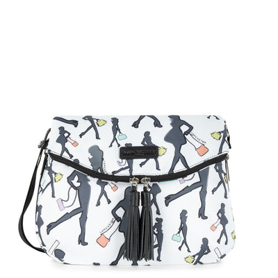 sac besace - basic pompon #couleur_blanc-multi