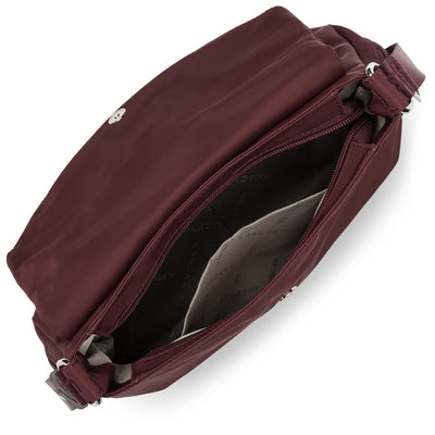 sac besace - basic pompon #couleur_bordeaux-gun-metal