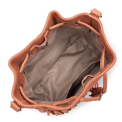 sac seau - country fringe #couleur_terracotta